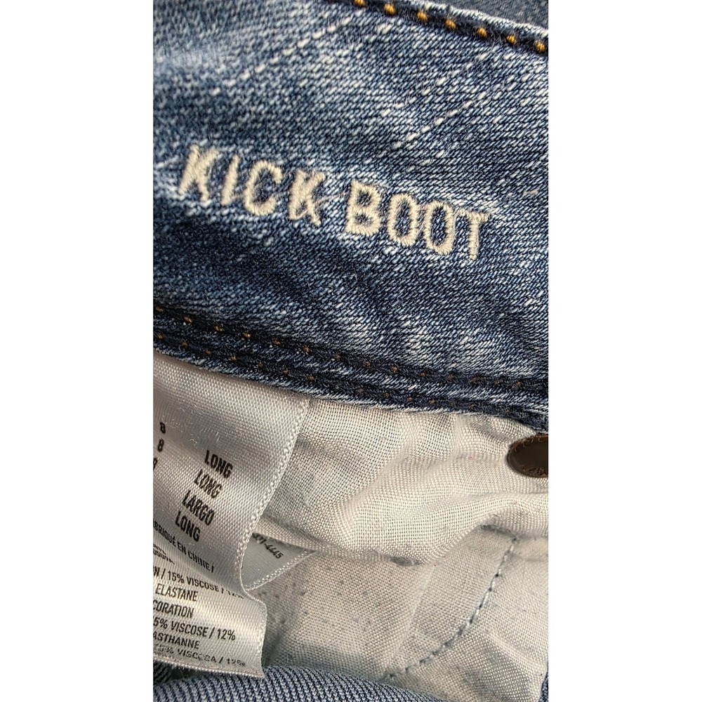 American Eagle Super Stretch Kick Bootcut Jeans Blue Wash Size 8 Long - Picture 11 of 13